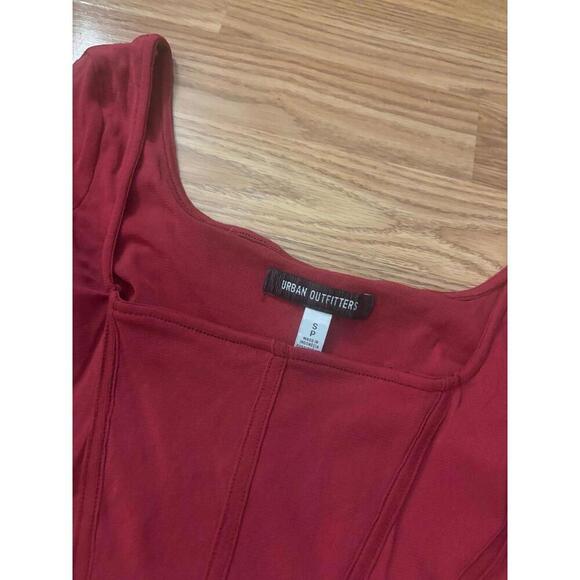 Urban Outfitters Corset Cropped Long Sleeve Top Size Small - Picture 2 of 9